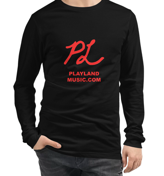 LONG SLEEVE Playland Music Black - RED Logo